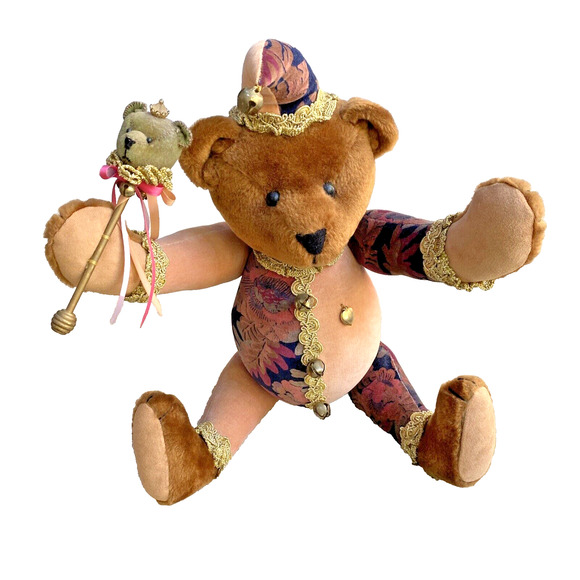 Handmade BALLARD BAINES BEAR CO JESTER Bear Plush Fully Jointed Posable 1990's - Picture 4 of 11